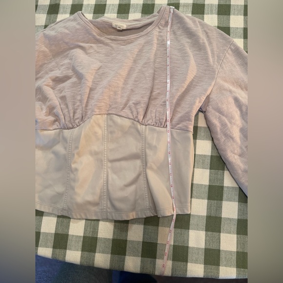 Anthropologie Women’s Pilcro Faux Leather Corset Sweater - Picture 10 of 15